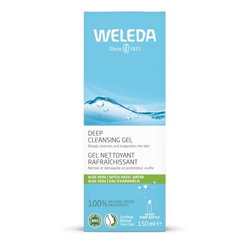 Weleda Organic Deep Cleansing Gel 150ml - Natural, light cleansing gel in a pump bottle.