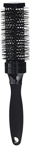 Head Jog 61 Black Ionic Radial Brush. Lightweight Round Hairbrush For Blow Drying, Curling. Ceramic Coated Barrel & Nylon Bristles, 38mm
