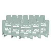 Banyan Botanicals Organic Daily Swish Mint Travel Packets - 12 ct - Ayurvedic Oil Pulling Mouthwash Oil for Oral Health - Coconut Oil Blend for Teeth and Gums