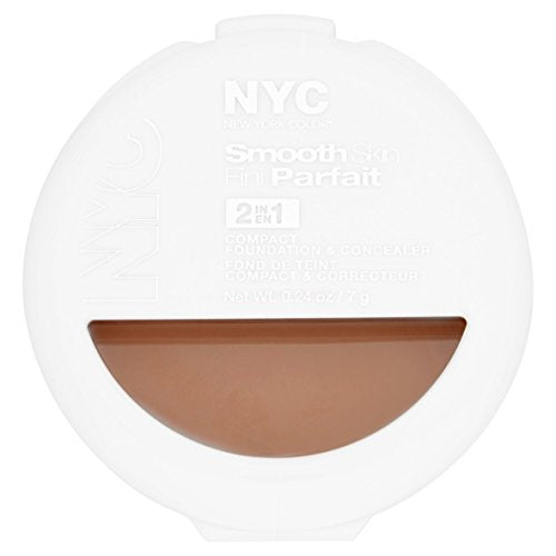 NYC Smooth Skin 2-in-1 Compact Foundation and Concealer, Dark