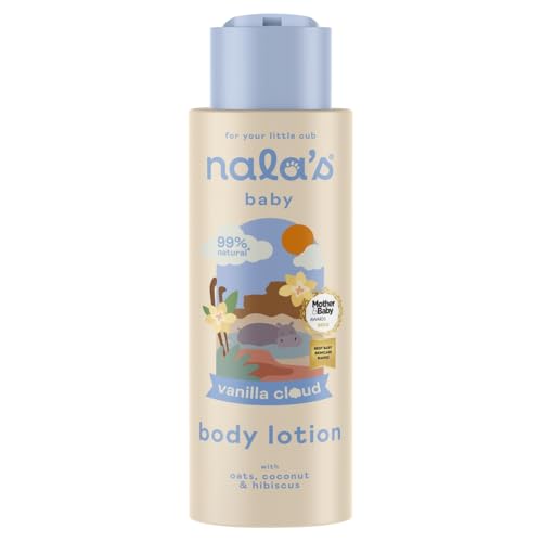 Nala's Baby Body Lotion Vanilla Cloud | Award-winning | 99% Natural | Paediatrician-approved | Nourishing Blend of Soothing Oat and Coconut Oil | Vegan | 400ml | Nalas Baby