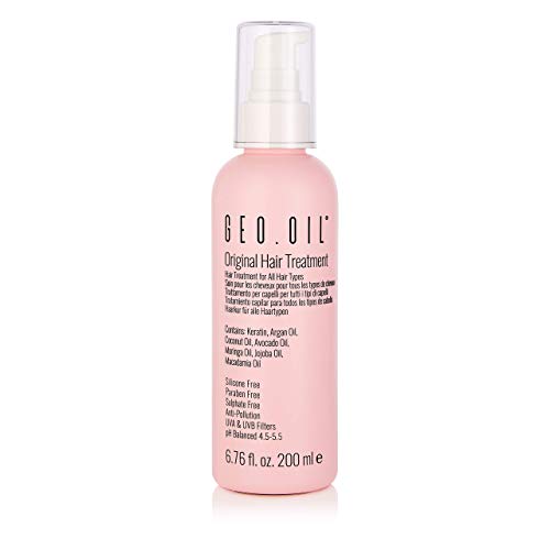 GEO OIL Original Leave-In Hair Treatment 200ml - Keratin Conditioner, Sun & Pollution Protection, Softens & Smoothens, 200ml