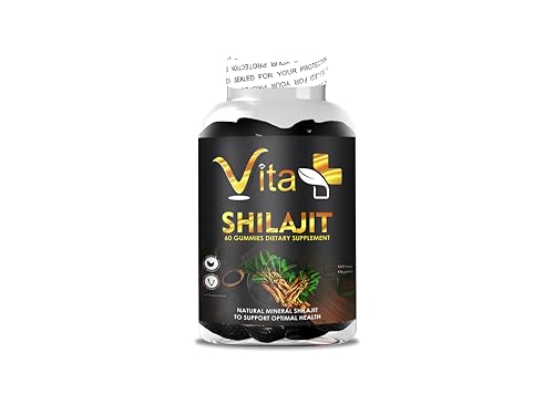 VITA+ VIta + Shilajit Gummies 600mg, Shilajit Gummies for Men and Women, Energy, Immunity Support, Pure Himalayan Shilajit Gummies with Ashwagandha & Lion Mane Mushroom, 60 Gummies