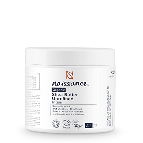 Naissance Organic Shea Butter (no. 306) 250g - Pure, Natural, Certified Organic, Unrefined, Hand Kneaded, Vegan and Fragrance Free