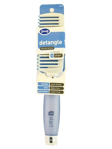 Eu Pro Gel Grip Detangling Ceramic Infused Comb with Frizz Fighting Ions for Long, Thick, or Curly Hair - Blue