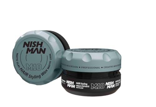 Nishman Hair Styling Wax M10 150 ml | Matte Look | Ultra Strong Hold | Hair Wax Matte Clay | Men's Hair Gel