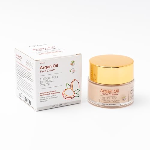 The Cosmetic Republic Argan Oil Face Cream - Hydrating Skin Moisturizer for All Skin Types, Organic, Natural, Plant-Based