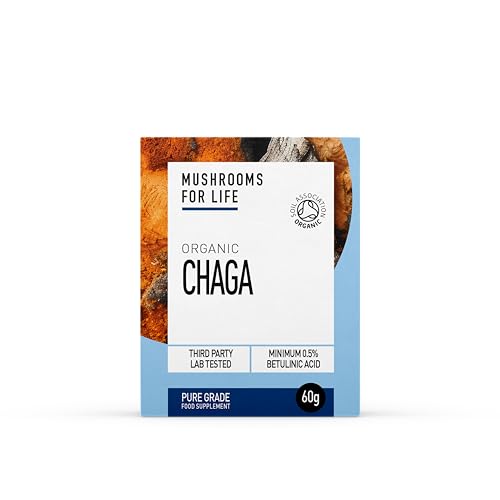Mushrooms 4 Life Organic Chaga Supplement - Mushroom Superfood Supplenmt - Mushroom Complex - Pure Grade Extracts, No Binders (60 Grams (Powder))