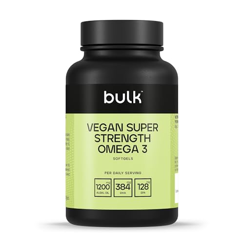 Bulk Vegan Super Strength Omega 3 Softgels, 1200 mg, Pack of 60
