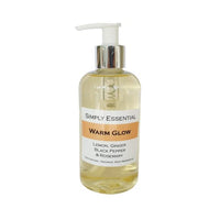 Simply Essential Warm Glow Massage Oil with Lemon, Ginger, Black Pepper & Rosemary 250ml Warm & Uplifting Blend