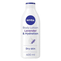 NIVEA Lavender Essentials Body Lotion (400ml), Soothing 72H Hydration NIVEA Moisturiser for Dry Skin Made with Natural Origin Oils and Lavender Scent