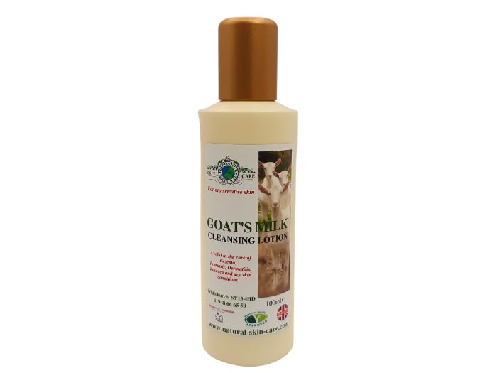 Goats Milk Cleansing Lotion 100ml by Elegance Natural Skin Care Suitable for Dry Sensitive Psoriasis Eczema Dermatitis Rosacea Made By Family Business