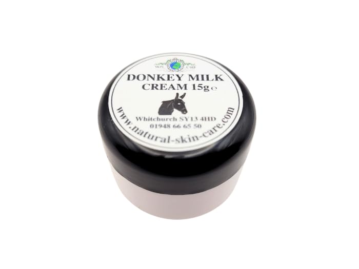 Donkey Milk Moisturising Cream Travel Size 15g Ideal for Dry Senstive Skin Eczema Psoriasis dermatitis and rosacea Gentle moisturiser By Elegance Natural Skin Care