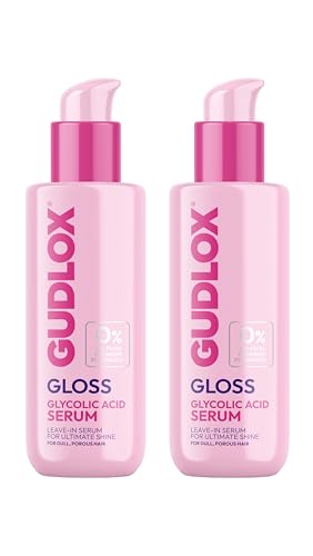 GUDLOX Gudlox Hair Gloss Serum with Glycolic Acid, Heat Protection, Shine Treatment, 150ml 2-Pack