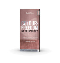 Colour Freedom Metallic Permanent Copper Blush Conditioning Hair Dye. Infused with Shea Butter and Argan Oil for Ultra Glossy Conditioned Hair. 100% grey coverage. By Knight & Wilson.