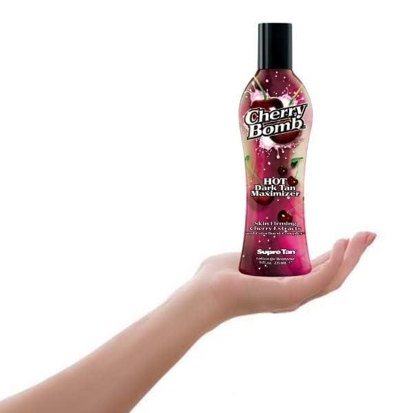 Supre Tan Cherry Bomb Hot Dark Tanning Maximiser with Skin Firming Cherry Extracts 235ml