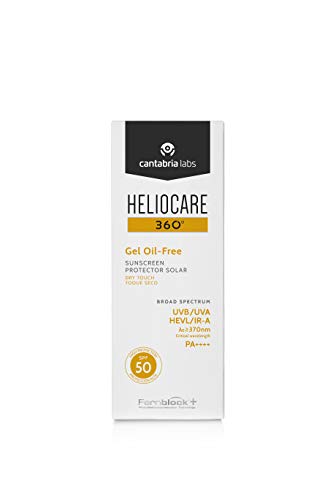 Heliocare 360 Oil-Free Gel SPF 50 50ml / Sunscreen For Face/Daily UVA UVB Visible light Infrared-A Anti-Ageing Sun Protection/Combination Oily and Normal Skin/Matte Finish