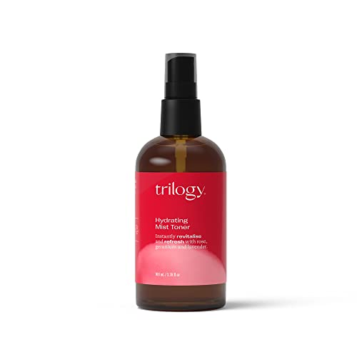 Trilogy Hydrating Mist Toner, 100 mL - For All Skin Types - Instantly Revitalise & Refresh with Rose, Geranium & Lavender - Made in New Zealand…