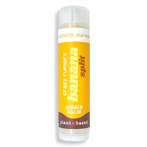 Crazy Rumors Banana Split BIGGIE Soothing Lip Balm Stick for Dry Lips, 4 X bigger size, 100% Natural & Vegan