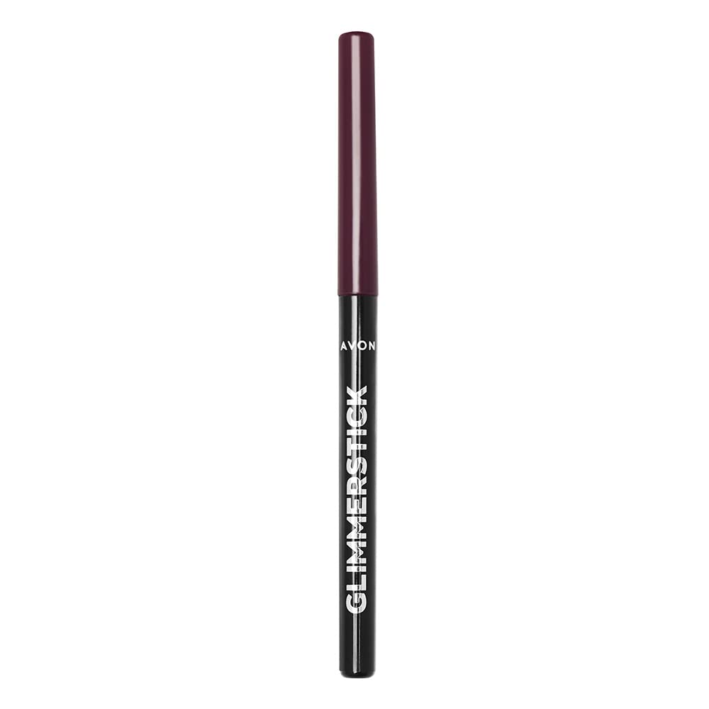 Avon Glimmerstick Lip Liner Deep Plum, Infused with Vitamin E for Smooth-Glide Application and Defined Lips