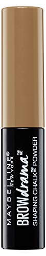 Maybelline Brow Drama Shaping Chalk Powder No. 100 Blonde Velvety Eyebrow Powder for Natural Distinctive Eyebrows with Soft Contours
