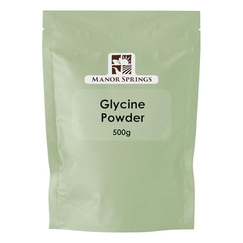 MANOR SPRINGS Glycine Powder 500g by Manor Springs – Pure Amino Acid Supplement for Sleep, Muscle Recovery, and Anti-Aging – 100% Vegan, Non-GMO