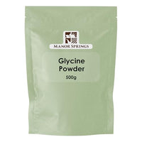 MANOR SPRINGS Glycine Powder 500g by Manor Springs – Pure Amino Acid Supplement for Sleep, Muscle Recovery, and Anti-Aging – 100% Vegan, Non-GMO