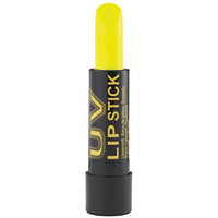 Neon Yellow UV reactive Lipstick, cosmetically certified formula made in the UK that glows under UV light.