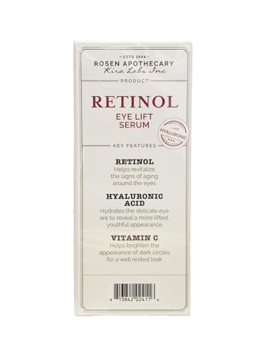 Rosen Apothecary Retinol - Eye Lift Serum with Hyaluronic - Anti-Aging & Firms & Plumps & Brightens | 60mL [Super Size]