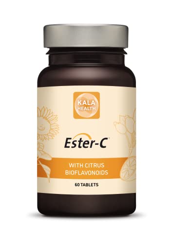 Kala Health - Ester C Tablets 1000 mg per Tablet high-dose Calcium ascorbate with Vitamin C metabolites and 100 mg Citrus bioflavonoids - contributes to The Immune System (60)