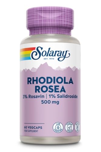SOLARAY Solaray Rhodiola Rosea 500mg - Lab Verified - Vegan - Gluten Free 60 VegCaps