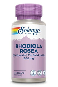 SOLARAY Solaray Rhodiola Rosea 500mg - Lab Verified - Vegan - Gluten Free 60 VegCaps