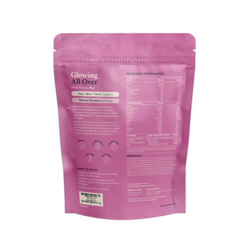 Nuzest Protein Plus | Glowing All Over | Strawberry | Support of Healthy Hair, Skin, Nails and Collagen Production | Vitamins and Minerals | 250g (10 Servings)