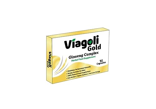 Viagoli Gold Ginseng Capsules | 20% Ginsenosides, 100% Natural Herbal Supplement | Energy, Vitality & Stamina Support | Extra Strength Ginseng Complex for Men.