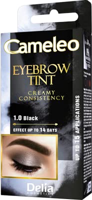 Cameleo - Eyebrow Tint - Black Colour - Creamy Consistency - Long Lasting Effect Up to 14 Days - No Ammonia - Eyebrows Dye Color Kit, Set - 15ml