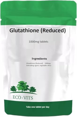 Glutathione (Reduced) 1000mg 60 Tablets – Antioxidant & Cellular Health Support – Suitable for Vegetarians – by ECO-VITS