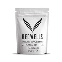 Vitamin B1 Powder Thiamine Hcl REDWELLS No Additives GMO Free Vegan - 250g Pack