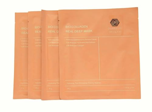 Generic Bio Collagen Face Masks Pack of 4 Skin Care Treatment, Dunnett Health Natural Ingredients Revitalising Skin for a youthful look anti-aging anti-acne Properties Hydrating Face Mask for all Skin types