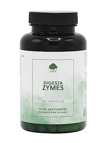 Digesta Zymes | Digestive Enzyme Supplement | Lipase, Protease, Trypsin, Ginger Root, Bromelain | 120 Capsules | G&G Vitamins