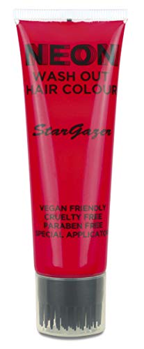 Stargazer Neon UV-Reactive Wash Out Hair Colour, Super Vibrant Colour, Red