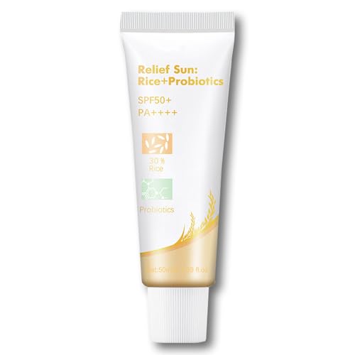Shefave Sunscreen Cream for Face SPF50 Relief Sun Organic Rice Sunscreen