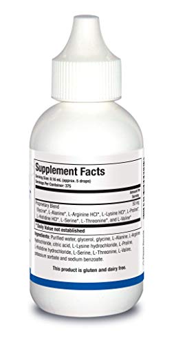 Biotics Research Amino Acid Quick Sorb Liquid Formula, Highly Absorbed, Glycine, L Alanine, L Arginine HCl, L Lysine HCl, L Proline, L Histidine HCl, L Serine, L Threonine, L Valine 2 Fluid Ounces