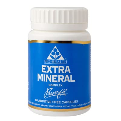 Bio-health Bio-Health Extra Mineral Complex Food Supplement for General Health, Multi Mineral Calcium, Zinc, Magnesium and Iron, Supports Muscular Activity and Nerve Function, 60 Capsules