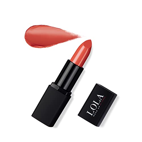 Lola Make-Up Ultra Shine Lipstick, Enriched With Antioxidant Vitamins A, C & E, Hyaluronic Acid No. 025 Sunset Red, Vegan