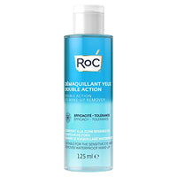 RoC - Double Action Eye Make-Up Remover - Unique Water & Oil Combination - Waterproof Makeup Removal - Effective Eye Cleansing for Sensitive Skin - Minimises Allergy Risks - 125 ml
