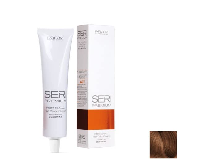 Farcom Seri Premium Hair Color Cream Permanent Cream Hair dye Colorant 60ml - 6.83 Light Palissandro