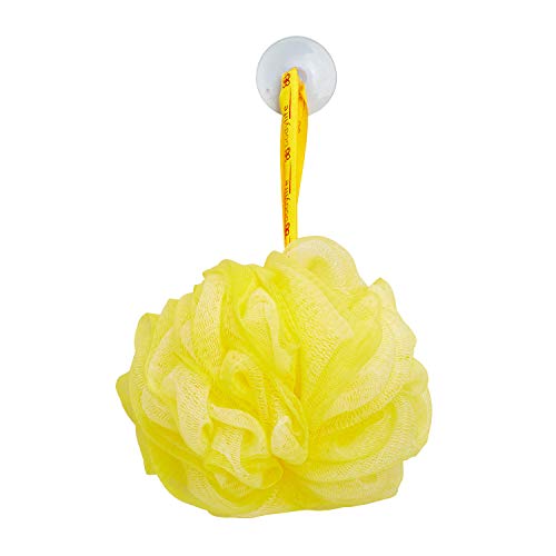 Bodylife Body Buffer, Puff, Exfoliating Bath & Shower Body Pouf, Scrunchie, Body Scrubber Yellow & White 55g Triple Pack