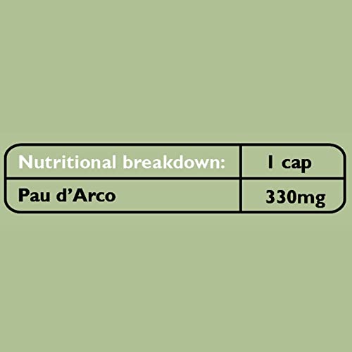 Fushi Organic Pau d’Arco (Handroanthus impetiginosus) Capsules, 60 Caps | Fresh-Ground Whole Food | Rich in Selenium, Iron, Calcium, Sodium & Vitamins | Vegan & Ethical | Made in the UK