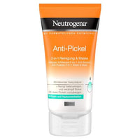 Neutrogena Anti-Pimple Facial Cleanser, 2-in-1 Cleansing and Mask with Salicylic Acid for Blemished Skin, Oil-Free, 150 ml