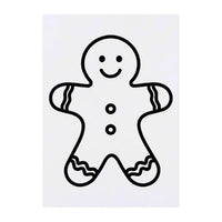 Azeeda 'Gingerbread Man Outline' Temporary Tattoo - Water Resistant, Skin-Safe, Non-Toxic Transfer (TO00084785)